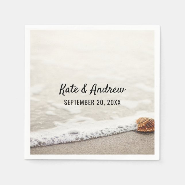 Hochzeit von Beach Waves Serviette (Vorderseite)
