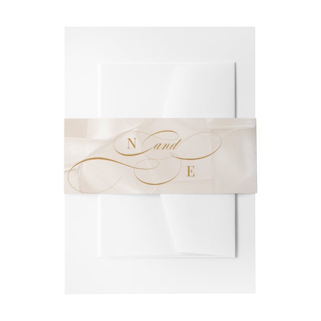 Hochzeit von Beige & Terracotta Einladungsbanderole (Vorderseite Beispiel)