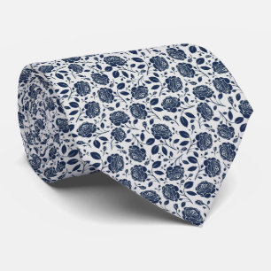 Hochzeit von Beruflichem grauem Navy-Blue-Floral Krawatte