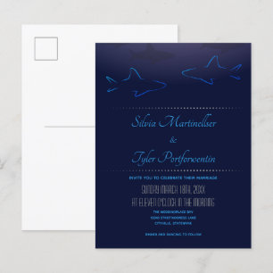 Hochzeit von Blauem Ozean Einladungspostkarte