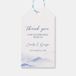 Hochzeit von Blauen Bergen und Vögeln Geschenkanhänger