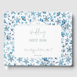 Hochzeit von Blauen Blumen Gästebuch