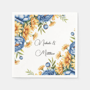 Hochzeit von Blaupferden und Gelben Milchähren Serviette