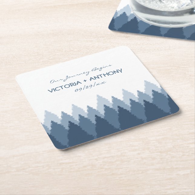 Hochzeit von Blauwald Rechteckiger Pappuntersetzer (angewinkelt)