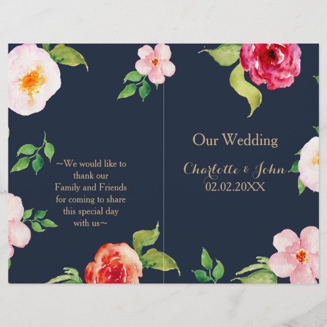 Hochzeit von Blume in Marine und Goldmedaille (Vorderseite)
