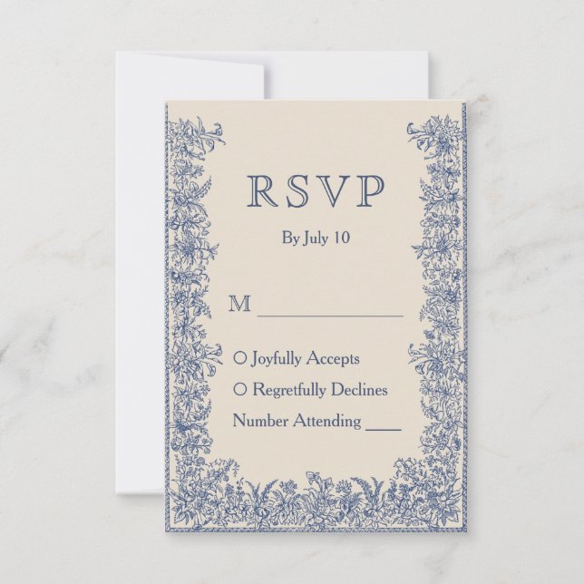 Hochzeit von Blumen RSVP Karte (Vorderseite)