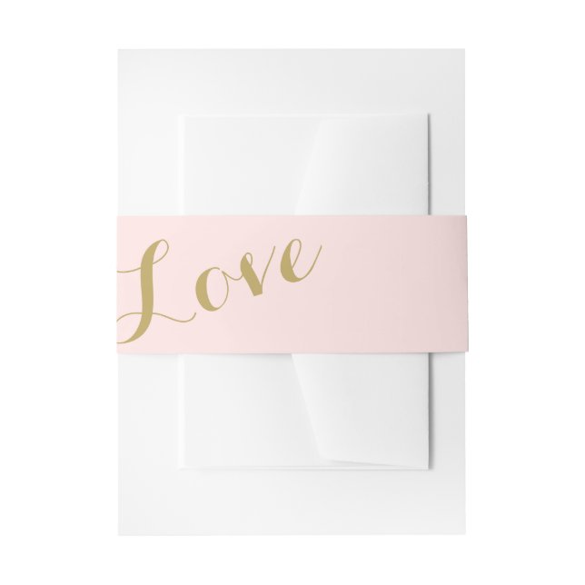 Hochzeit von Blush und Gold-Liebe Einladungsbanderole (Vorderseite Beispiel)