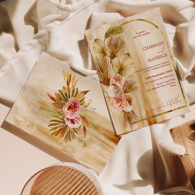 Hochzeit von Bohemisch getrockneter Blume aus anti Einladung (Von Creator hochgeladen)