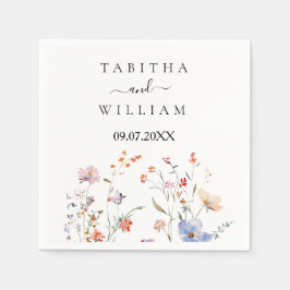 Hochzeit von Boho Floral Wildblume Serviette