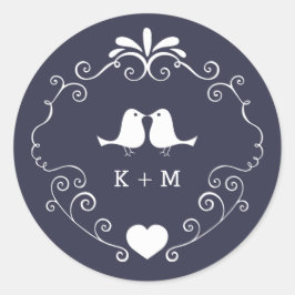 Hochzeit von Boho-Wirbel (veränderbare Hintergrund Runder Aufkleber
