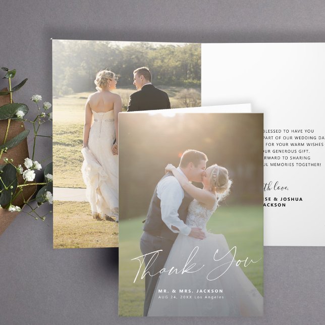 Hochzeit von Bräunungs- und Bräutigam-Foto Dankeskarte (Von Creator hochgeladen)