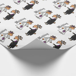 Hochzeit von Braut und Gräuelziege Geschenkpapier