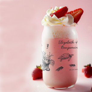 Hochzeit von Braut und Groom unter Wasser Meereswe Dosenglas