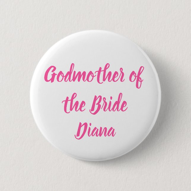 Hochzeit von Bride-Pink-Individuelle Name Button (Vorderseite)