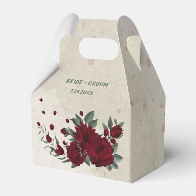 Hochzeit von Burgund Blume Geschenkschachtel (Vorderseite)