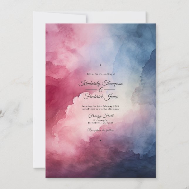 Hochzeit von Burgund und Marine Einladung (Vorderseite)