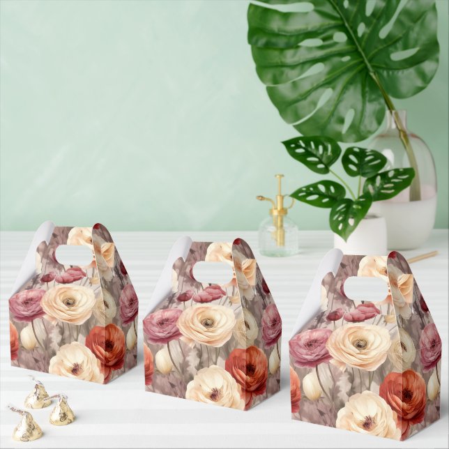 Hochzeit von Burgundy Cream Spring Flowers Geschenkschachtel (Zahlreiche)
