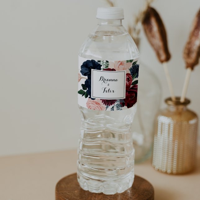 Hochzeit von Burgundy Pink Navy und Blumenkalligra (Von Creator hochgeladen)