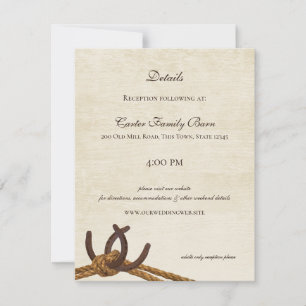 Hochzeit von Country Rope und Horseshoes Einladung
