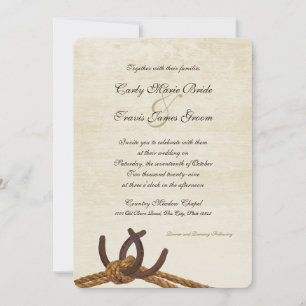 Hochzeit von Country Rope und Horseshoes Einladung