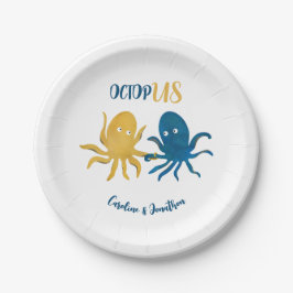 Hochzeit von Custom Funny Navy und Gold Ocean Octo Pappteller