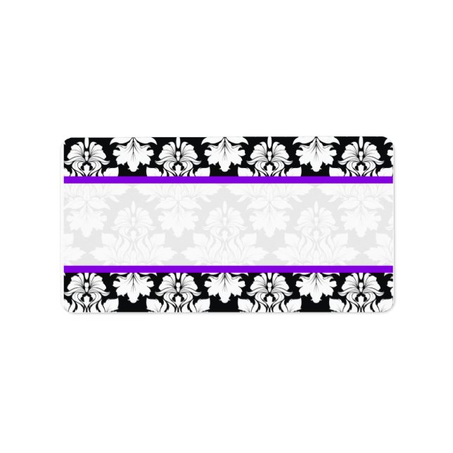 Hochzeit von Damask-Lila Adressmarken Adressaufkleber (Vorne)