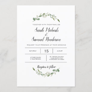 Hochzeit von Deep Green Garden Einladung