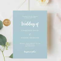 Hochzeit von dutzenden blauen Schriften
