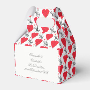 Hochzeit von Elefanten und rotem Herz Geschenkschachtel