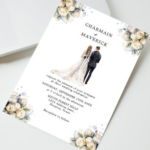 Hochzeit von eleganten Braut- und Gräuelklappen Einladung