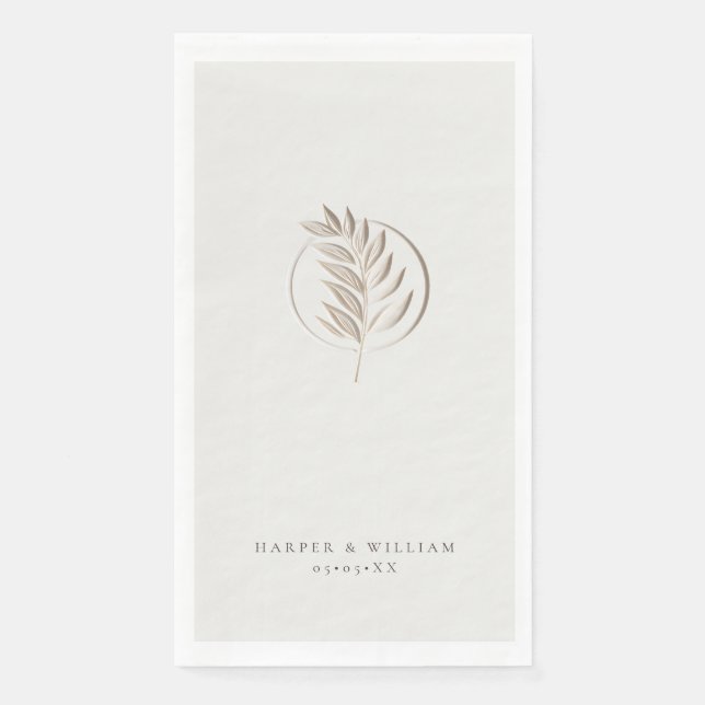 Hochzeit von Elfenbein Serviette (Vorderseite)