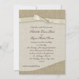 Hochzeit von Elfenbein und Burlap Einladung