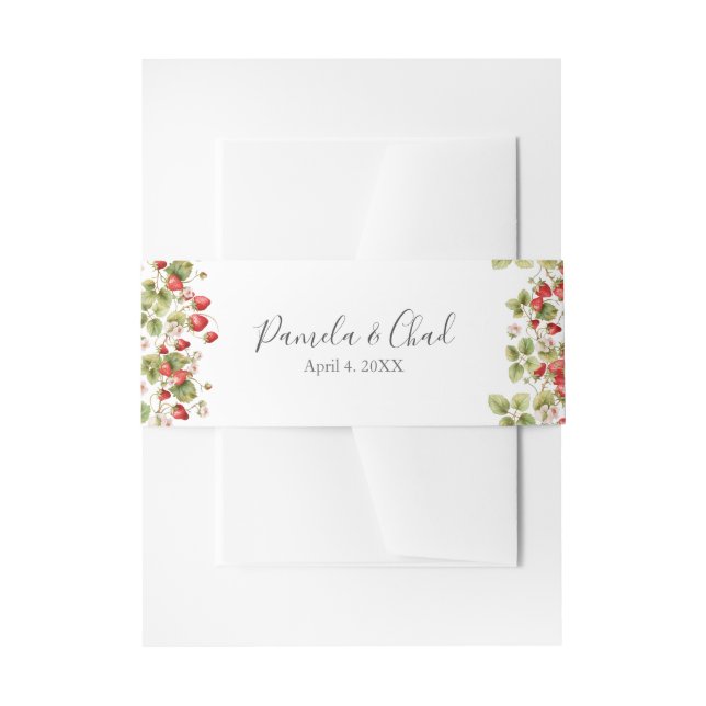 Hochzeit von Erdbeeren Einladungsbanderole (Vorderseite Beispiel)