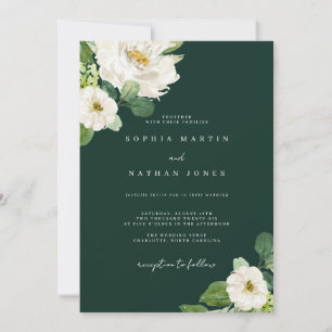 Hochzeit von Floral Ivory Green Einladung