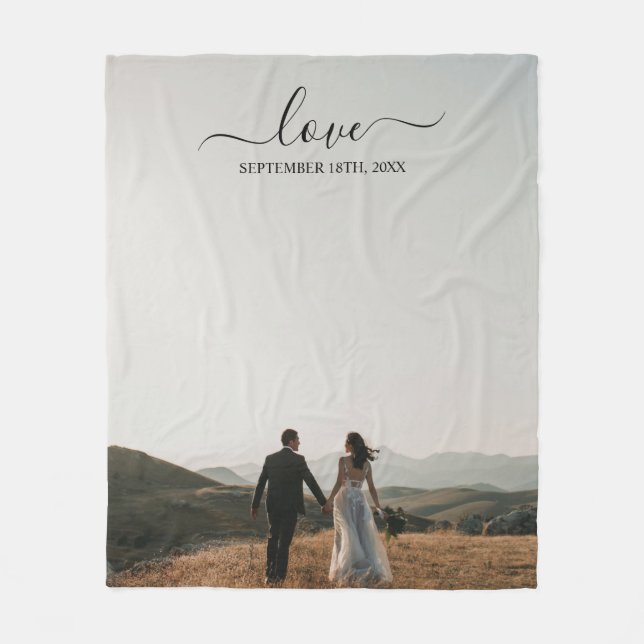 Hochzeit von Foto Memory Liebe Fleecedecke (Vorderseite)
