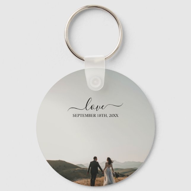 Hochzeit von Foto Memory Liebe Schlüsselanhänger (Vorderseite)