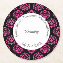 Hochzeit von Fuchsienrosa und schwarzem Damast