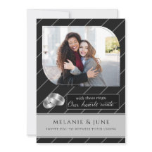 Hochzeit von Gay und Lesbisch Black Pinstripe Foto