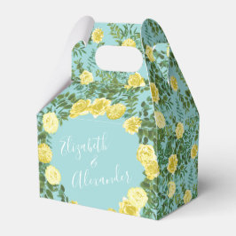 Hochzeit von Gelb und Aqua Vintager Frühling Geschenkschachtel