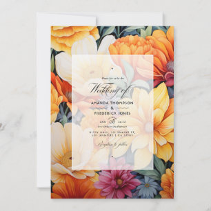 Hochzeit von Gelb und Orange Einladung