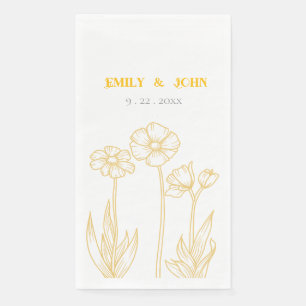 Hochzeit von Gelb und Weiß Serviette