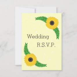 Hochzeit von gelbfarbenen Sonnenblumen RSVP Karte
