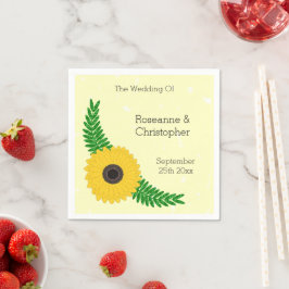Hochzeit von gelbfarbenen Sonnenblumen Serviette