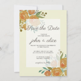 Hochzeit von Gelborange und Creme Save The Date
