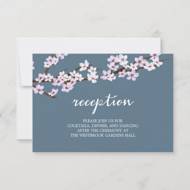 Hochzeit von gemalten Kirschblüten Einladung (Vorderseite)