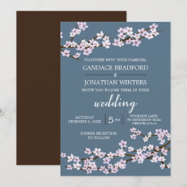 Hochzeit von gemalten Kirschblüten Einladung