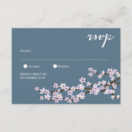 Hochzeit von gemalten Kirschblüten RSVP Karte