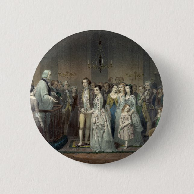 Hochzeit von George Washington Button (Vorderseite)