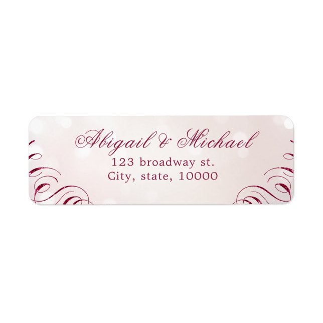 Hochzeit von Glam burgundy Kalligraphie (Vorne)