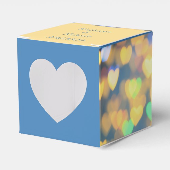 Hochzeit von glühenden Herzen Geschenkschachtel (Vorderseite)